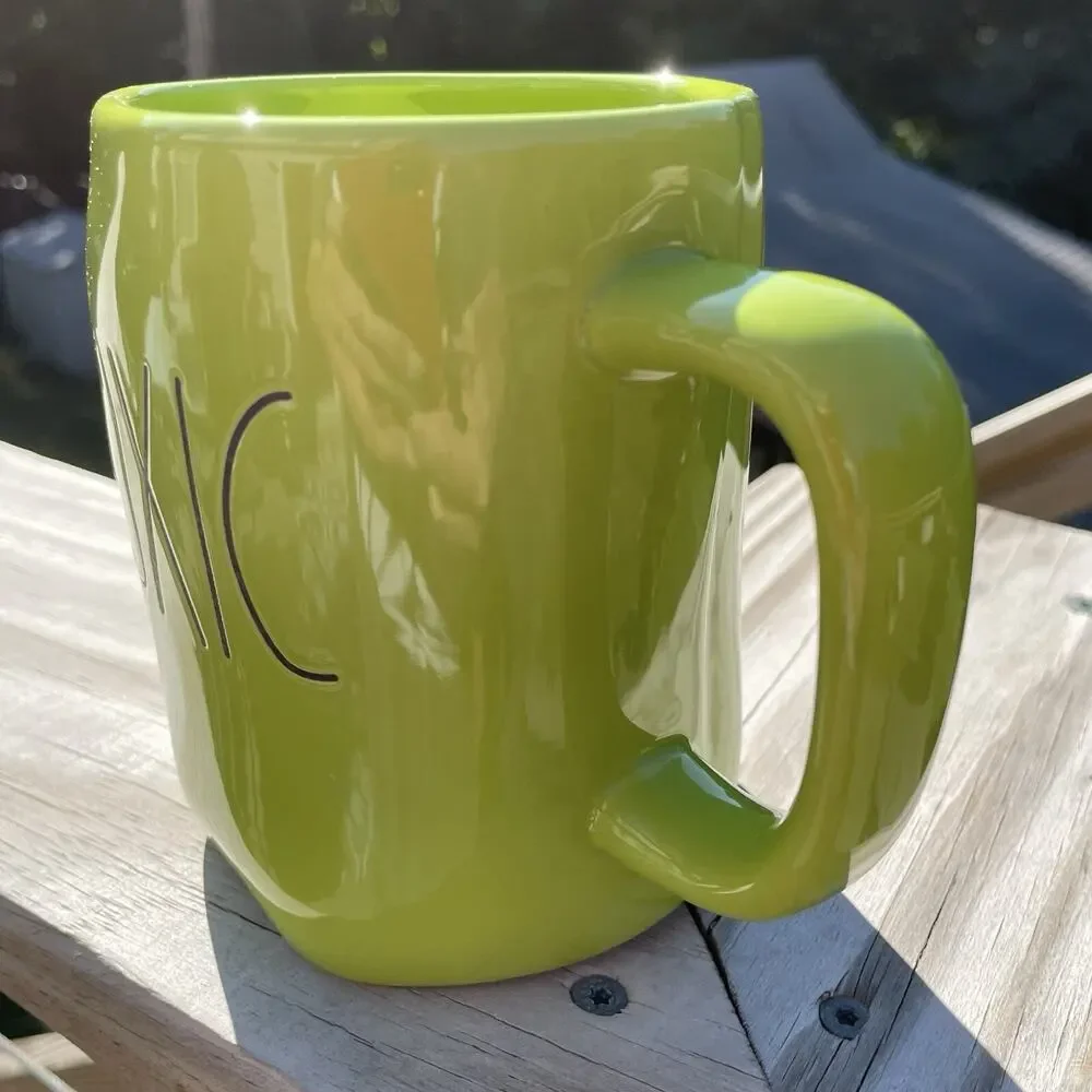 Rae Dunn TOXIC Large Ceramic Mug 18oz Green Artisan Collection Halloween Coffee